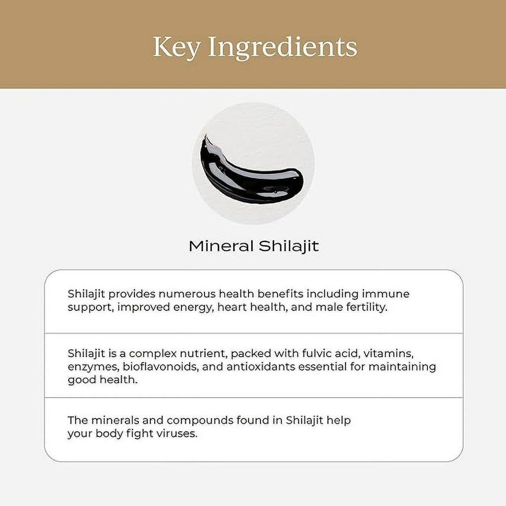 Pure Shilajit Resin with Elemental Gold, Fulvic Acid, 84+ Trace Minerals, 15g Jar U96714