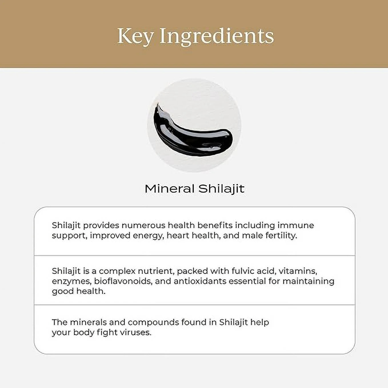 Pure Shilajit Resin with Elemental Gold, Fulvic Acid, 84+ Trace Minerals, 15g Jar U96714