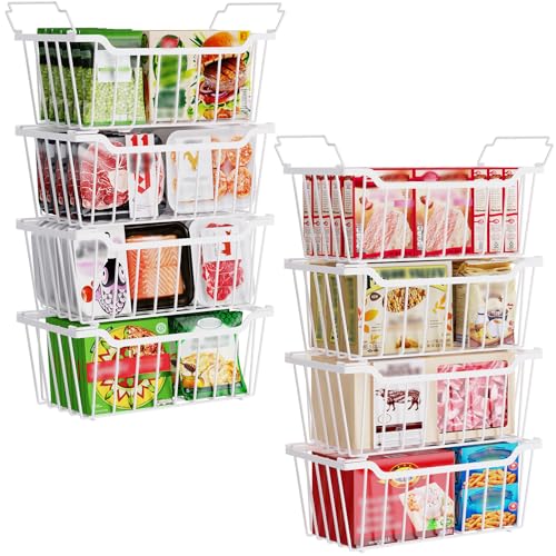 Black 4 Pack Stackable Freezer Organizer Bins P213