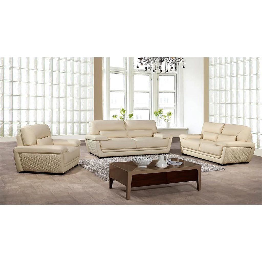 Cream Italian Leather Sofa O199