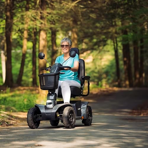 Orange Mobility Scooter, 400 Lbs Weight Capacity, 50 Ah Battery, 18"x18" Seat P2403