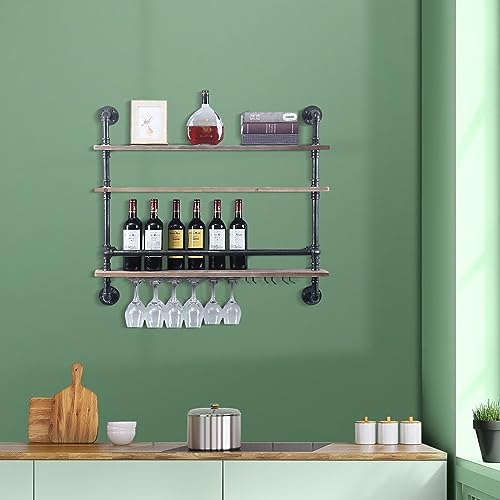 White Rhombus Wall Mounted Wood Wine Rack D291665