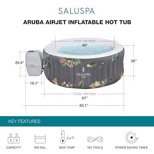 Gray Inflatable Hot Tub R71460