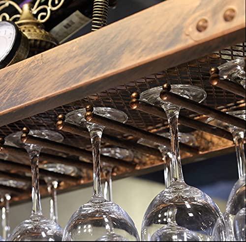 Bronze Metal Wall-Mounted Wine Glass Rack, 80x35cm E1570