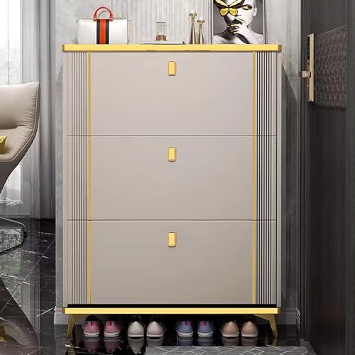 Slim 4 Layer Shoe Storage Cabinet with Flip Down Drawers N46790