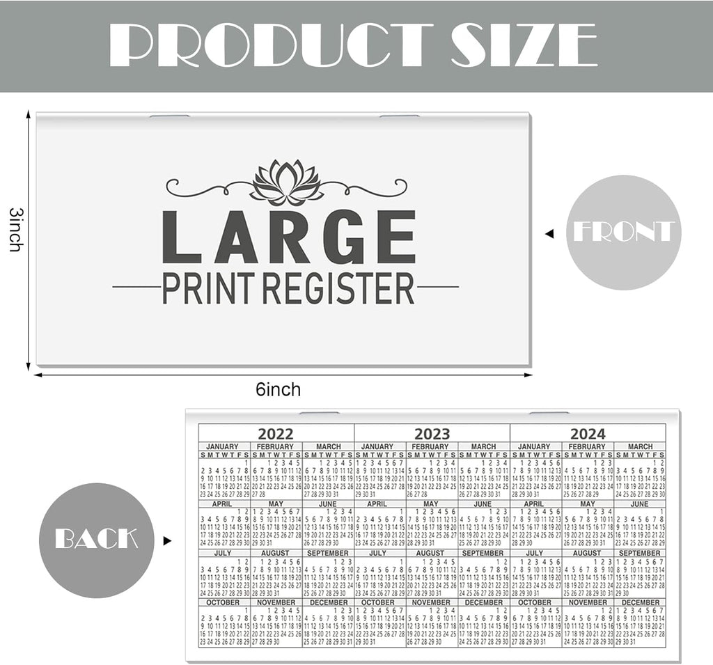 16 Pcs Large Print Checkbook Register H794398