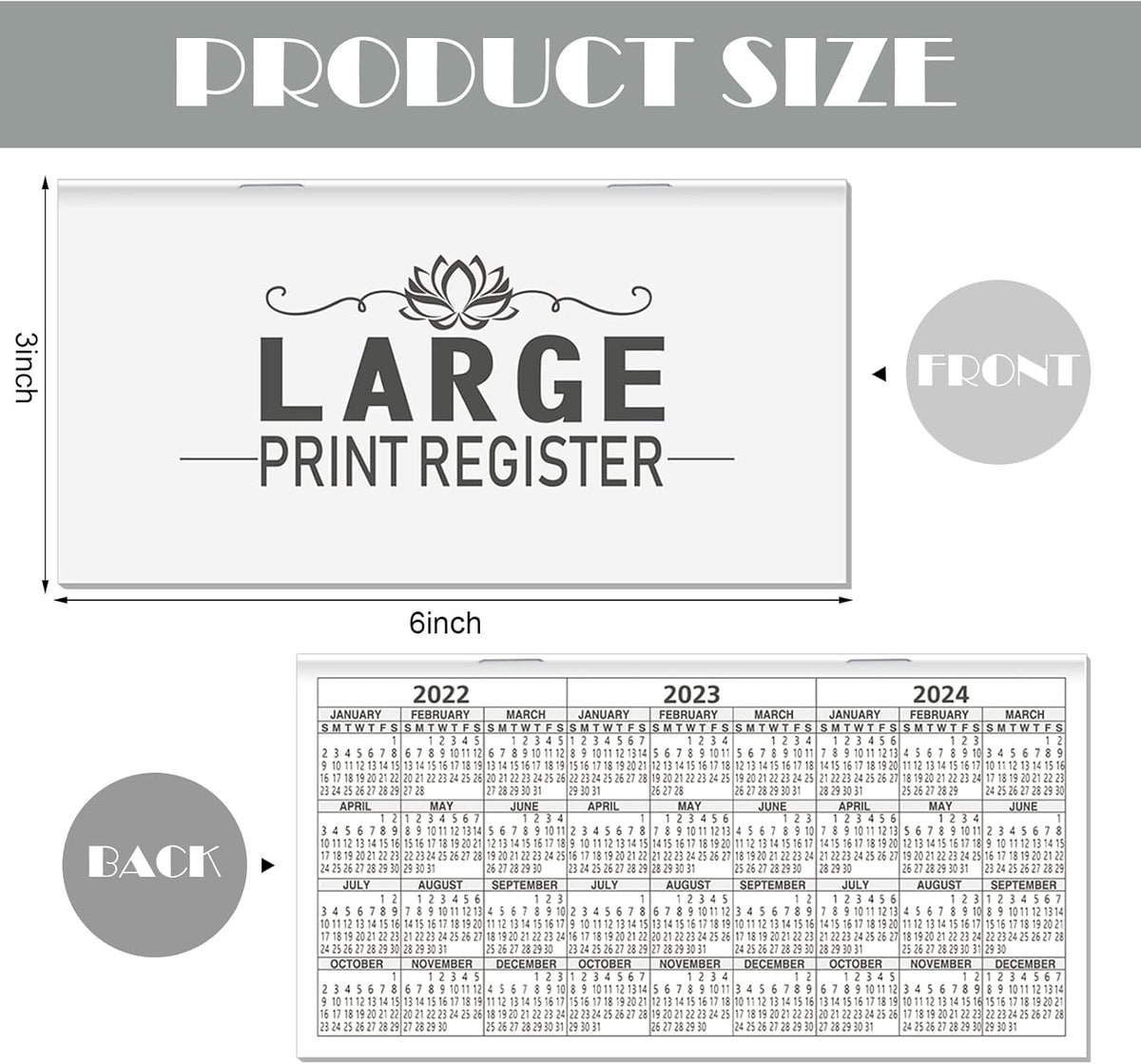16 Pcs Large Print Checkbook Register H794398