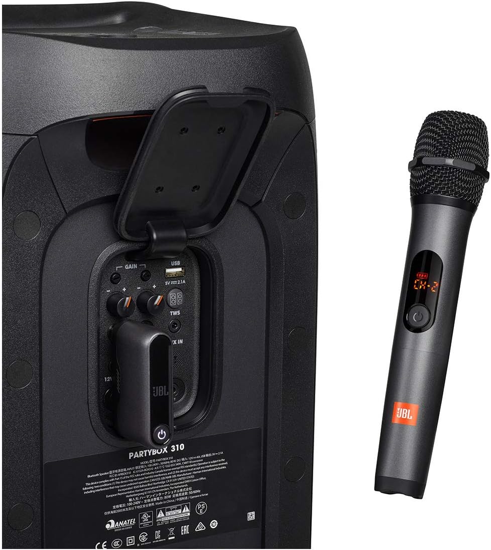 Black Wireless Two Microphone System with Dual-Channel Receiver Z643