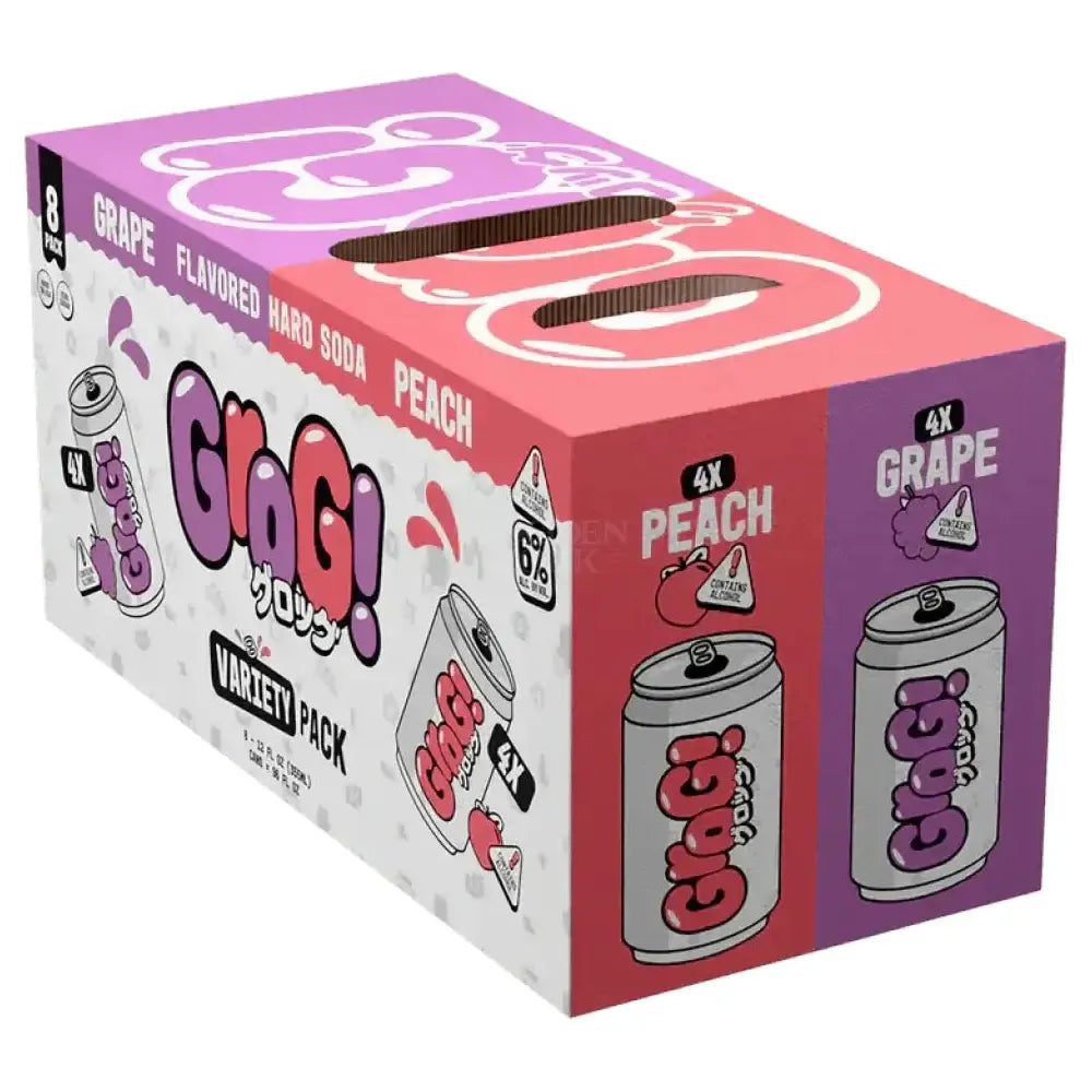Grape & Peach Flavored Hard Soda Variety Pack 8 Pack E912335