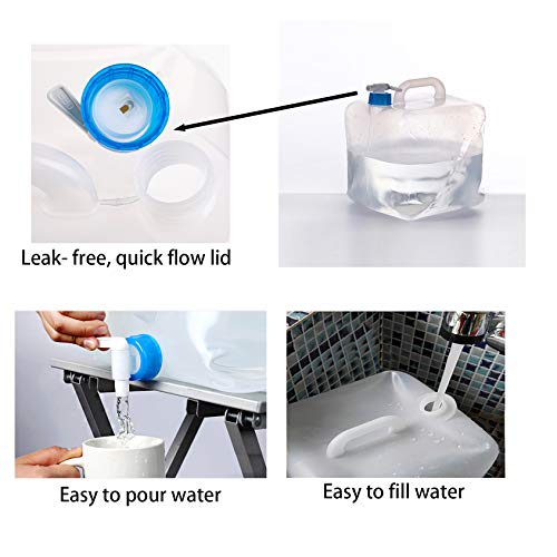 2 Pack 5.3 Gallon Collapsible Water Container with Spigot U86958