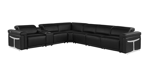 6-Piece Italian Leather Sectional Sofa with Power Reclining Seats X108