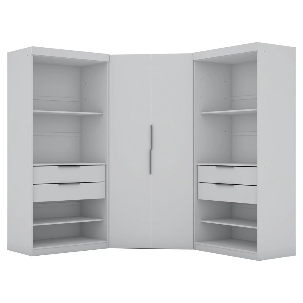 White 4 Drawer Corner Wardrobe Set of 3 L7553
