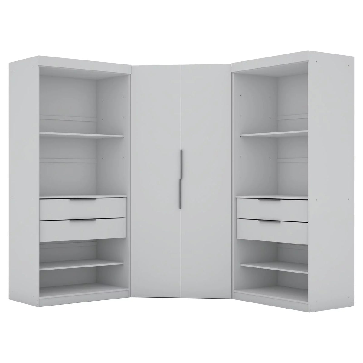 White 4 Drawer Corner Wardrobe Set of 3 L7553