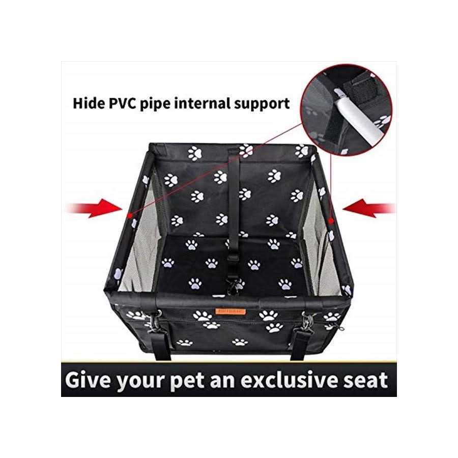 Dog Car Seat with Clip-On Safety Leash and PVC Support Pipe V64512