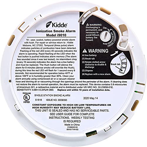 10-Year Battery Powered Smoke Detector with LED Warning Light Z57246