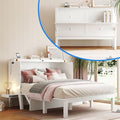 Grey Wood Queen Murphy Bed with Desk and Shelves H214