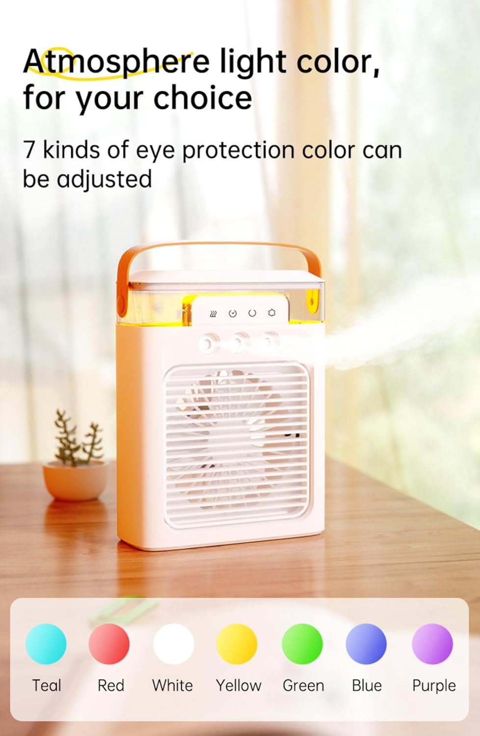 Mini Air Cooler Portable Air Conditioner Evaporative Air Cooler Cordless Desktop Cooling Fan I244254