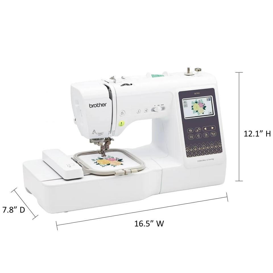 Sewing and Embroidery Machine, Computerized, 4" x 4" Hoop Area, White A7989