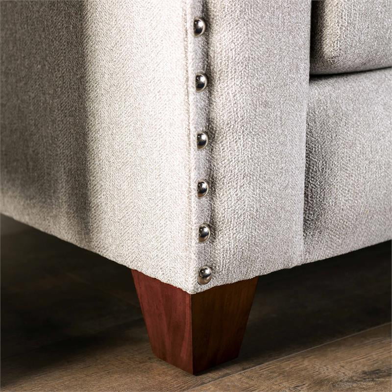 Light Gray Fabric Nailhead Sofa M629