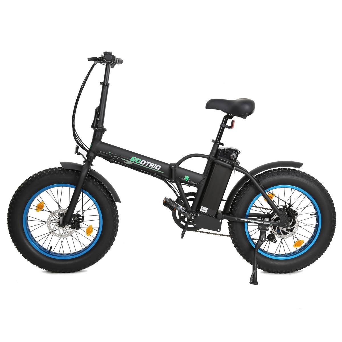 500W Folding Fat Tire Electric Bike Black/Blue X537884