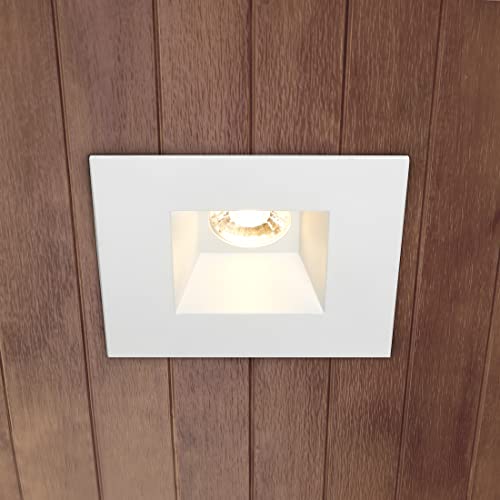 6" Ultra-Thin Recessed LED Downlight Canless IC Rated 1200 Lumens 5 Color Temperature Select Dimmable Square Black Trim 90 CRI H97192