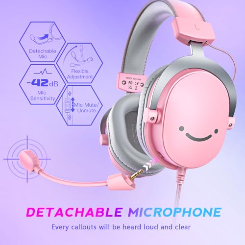 Black USB Over-Ear Wired Gaming Headset with Detachable Microphone U87574