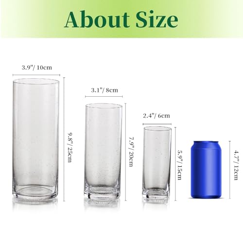 3 PCS Clear Glass Cylinder Candle Holder J76852