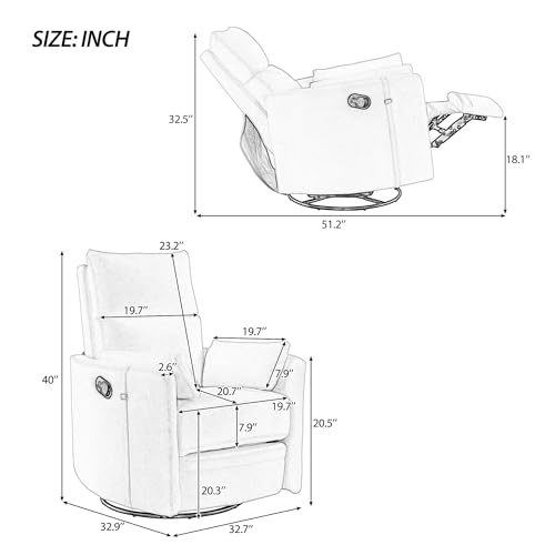 Beige Power Lift Recliner Chair with Adjustable Massage and Heating V6094