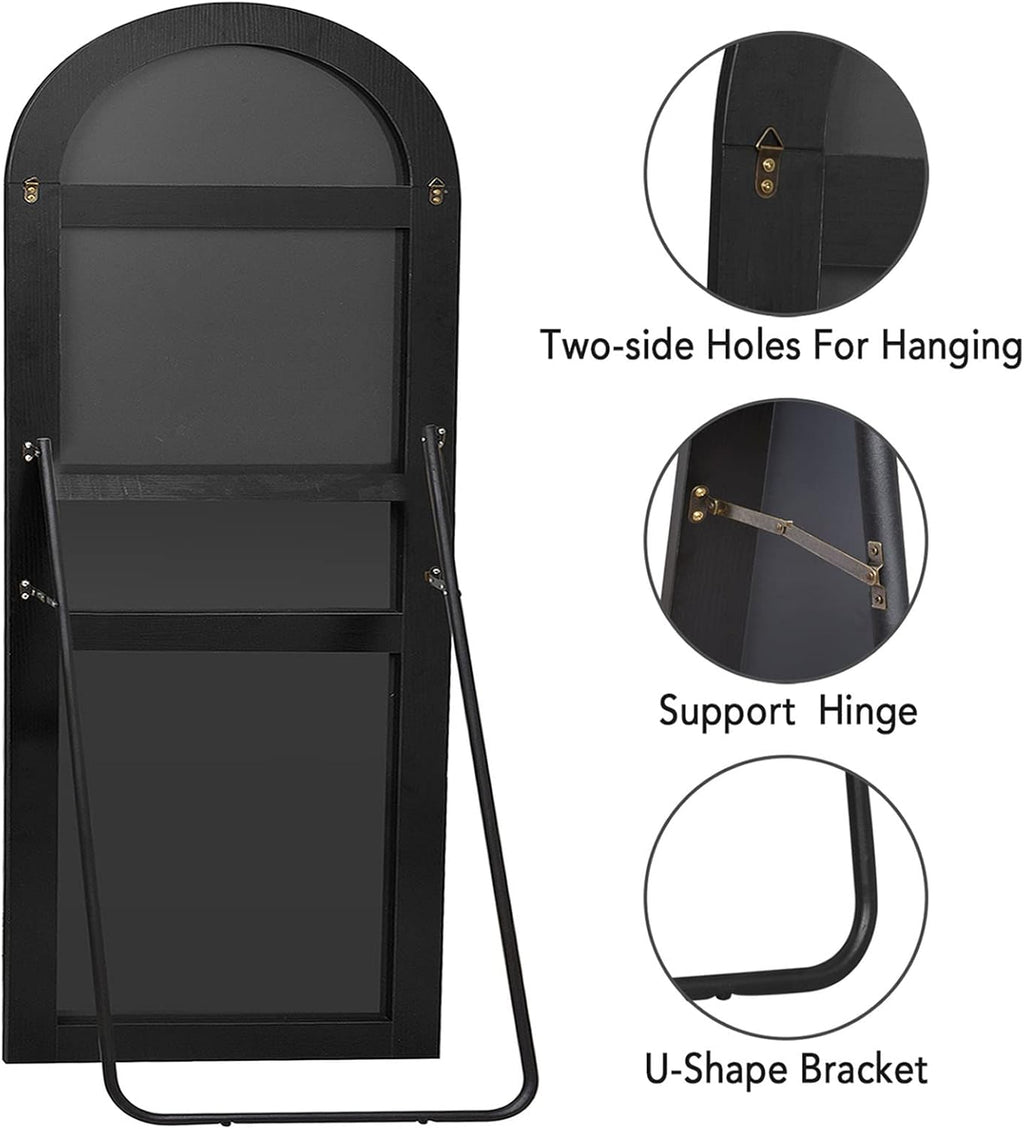 71''x31'' Black Arched Floor Mirror Y355660