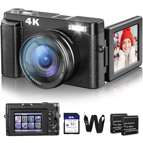48MP 4K Digital Camera with 3'' 180° Flip Screen 16X Zoom N460909