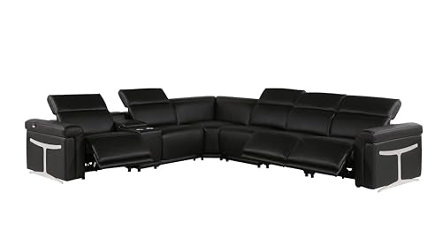 6-Piece Italian Leather Sectional Sofa with Power Reclining Seats X108