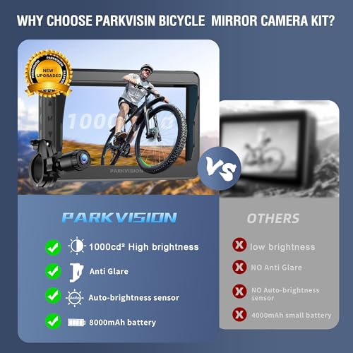 Bicycle Rear View Camera with 4.3'' HD 1080P Monitor and 8000mah Battery A60278