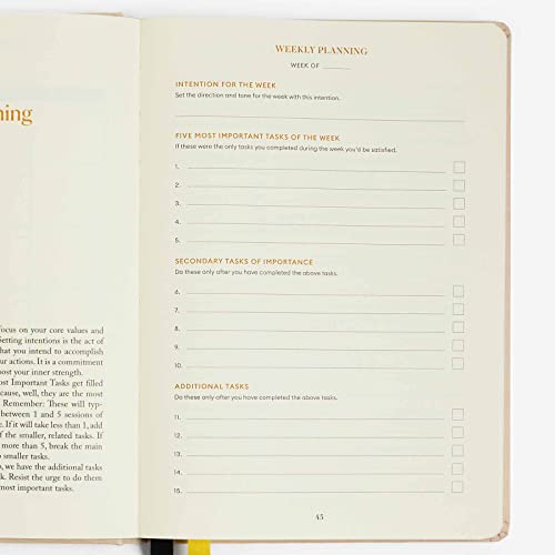 3-Month Productivity Planner, A5 Undated Quarterly Planner (Black) P452