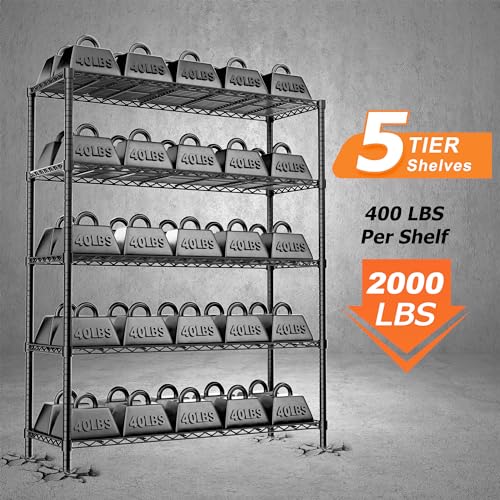 5-Tier Adjustable Metal Wire Shelving Unit Y545