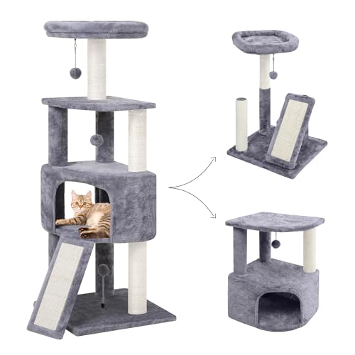 Grey Cat Tree with Scratching Post K1920