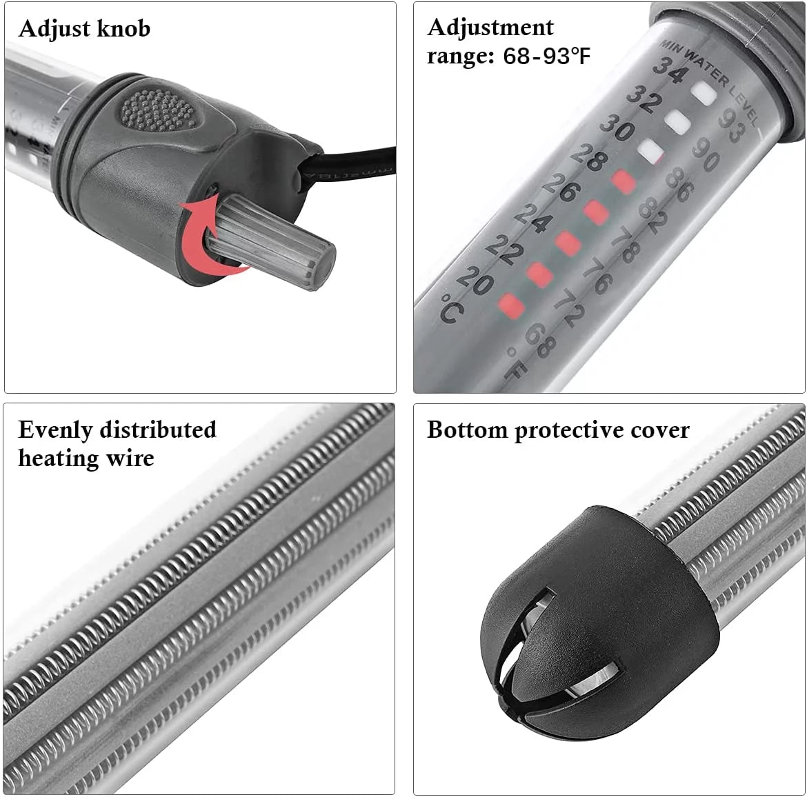 100W Adjustable Submersible Aquarium Heater V66125