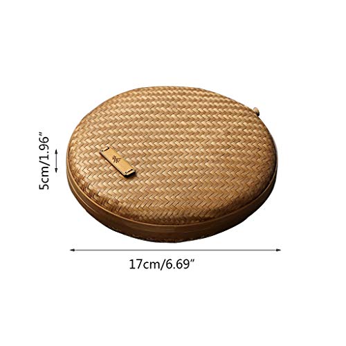 8 Inch Round Rattan Storage Basket with Lid R139