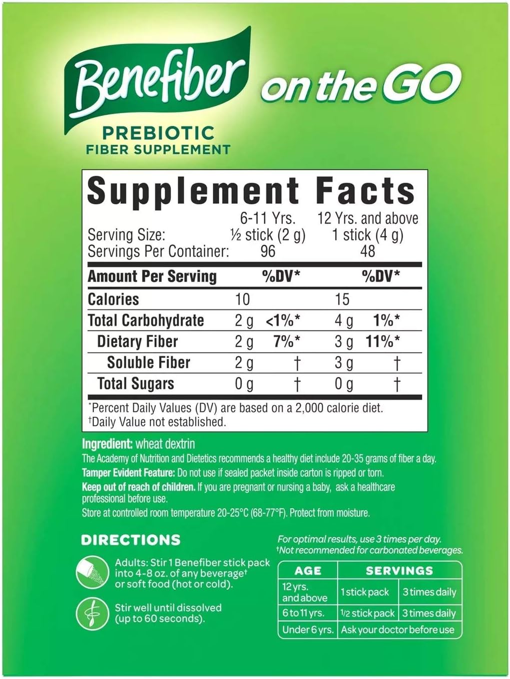 48ct Prebiotic Fiber Sticks G7343