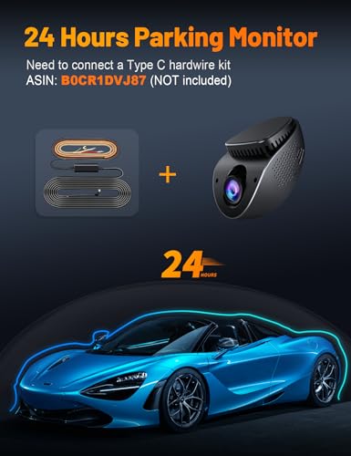 4K Dash Cam with Touch Screen, Built-in 5G WiFi, 64GB Card, Night Vision, Loop Recording U452363