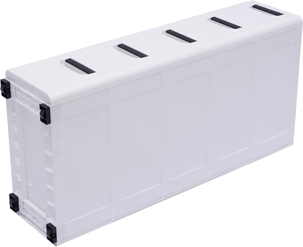 White 5 Drawer Plastic Storage Cabinet with Wheels Y620015