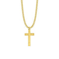 Large 14KT Gold Plated Over Sterling Silver Lined Inner Cross Pendant with 24" chain X62365
