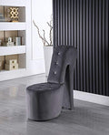 Black Velvet Shoe Chair with Crystal Studs W429