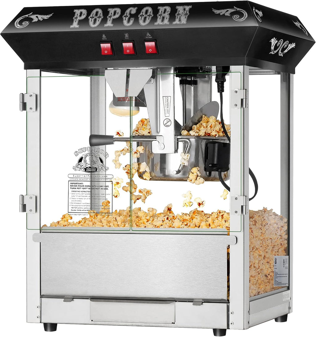 Black 8 Ounce Popcorn Machine E42548