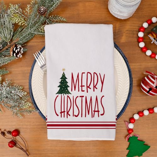 Red Xmas Tree Kitchen Towels Set of 2 Q17053
