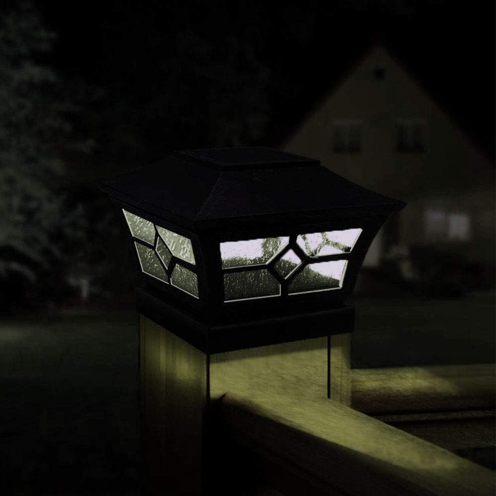 Bronze Metal Glass 6 x 6 Inches Solar Post Cap V710130