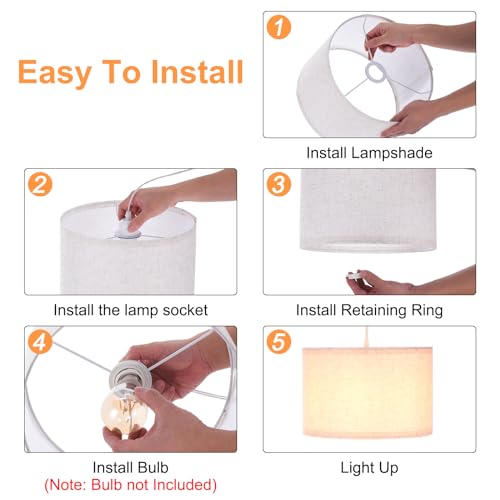 15Ft Rope Cord Hanging Lamp Fixture with On/Off Switch, White C340