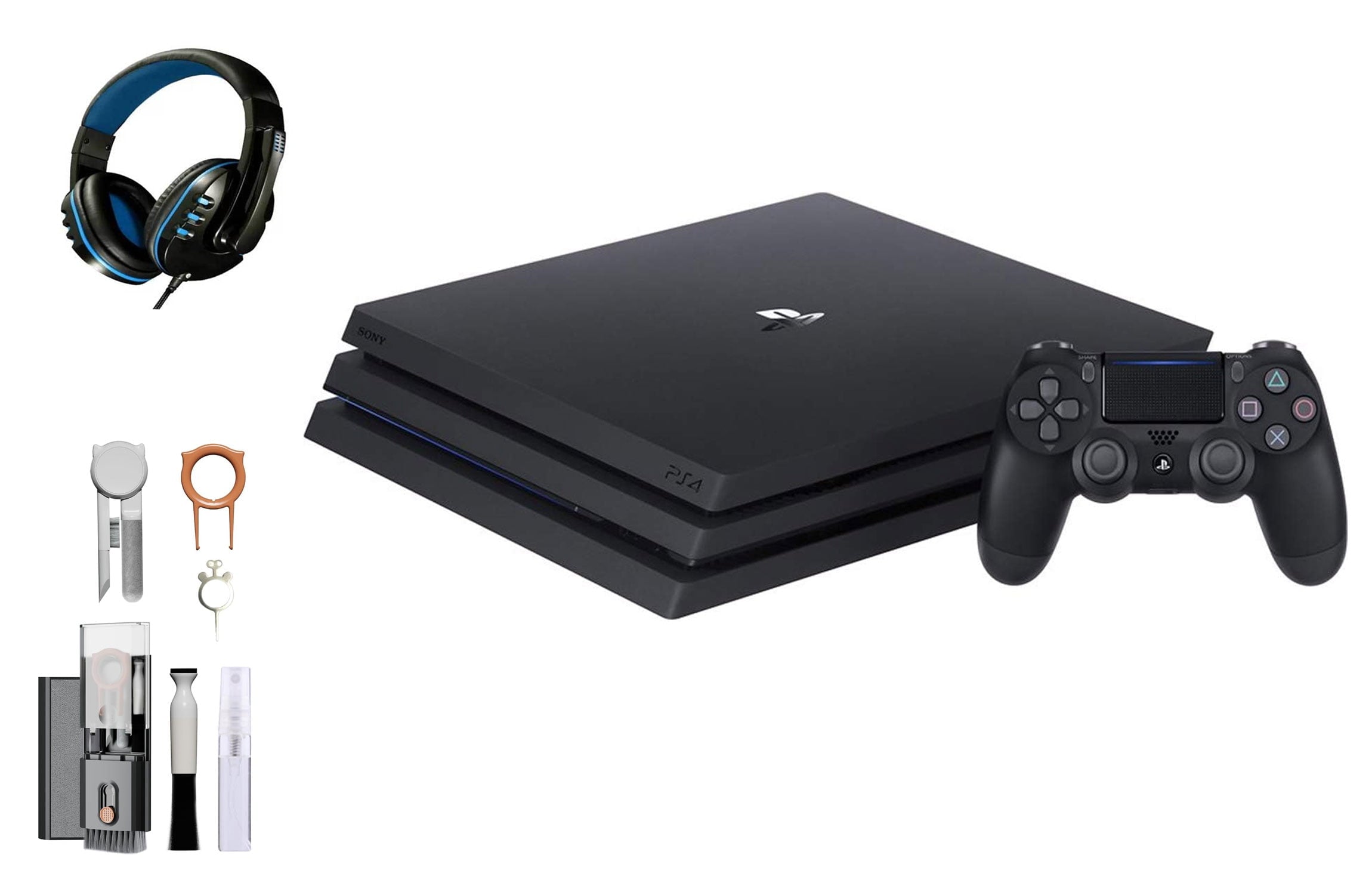 PlayStation 4 Pro 1TB Gaming Console Black Headset Bundle R3422