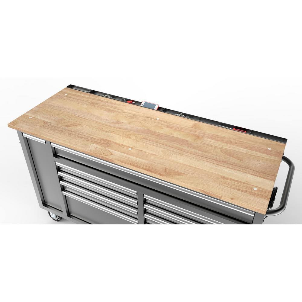 Metallic Silver 10-Drawer Tool Chest Mobile Workbench P81499