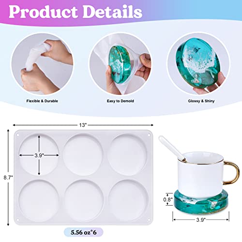 Large 6 Cavity Round Silicone Coaster Molds J97969
