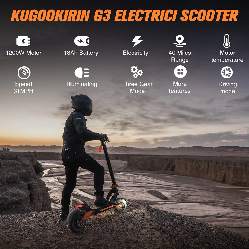 Electric Scooter 1200W Motor 10.5" Off Road Tires 52V/18Ah Dual Brake Folding P471336